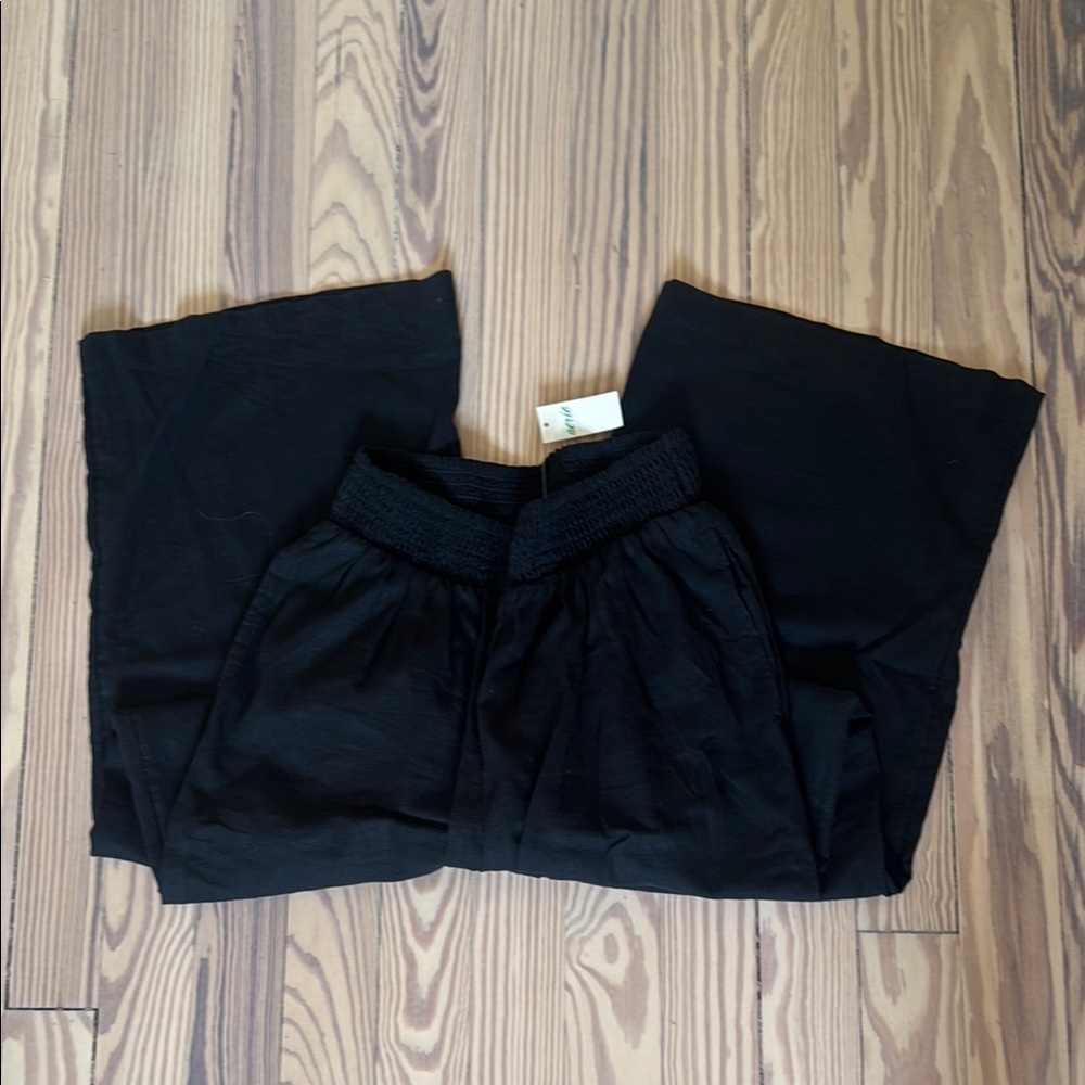 Aerie wide leg pants (black)